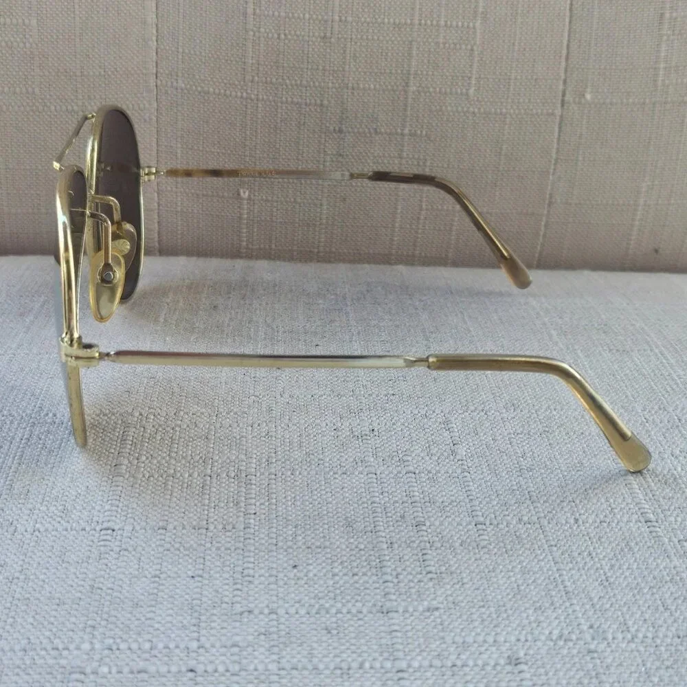 Vintage Sunglasses R.O.C Gold Tone Frame Aviator Eye Wear Men Sunglasses